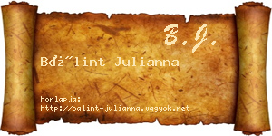 Bálint Julianna névjegykártya