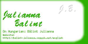 julianna balint business card